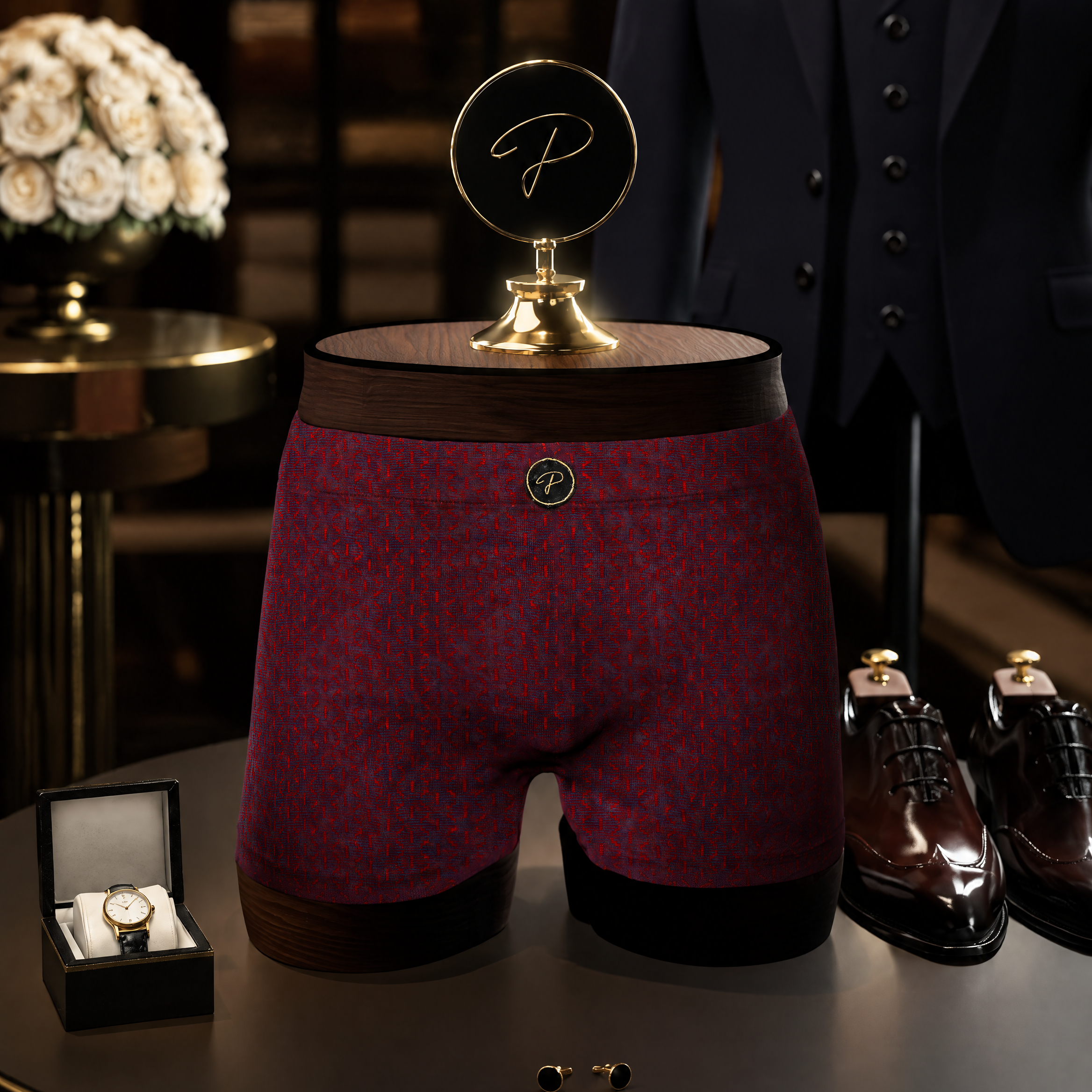 The Ambassador - burgundy boxer briefs